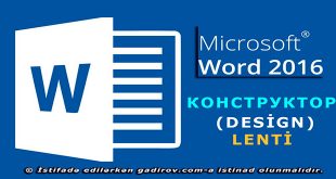 Word 2016 proqramının Конструктор lenti