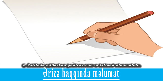 Ərizə haqqında məlumat