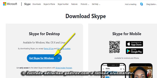 Skype proqramının yüklənməsi