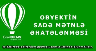 Obyektin sadə mətnlə əhatələnməsi